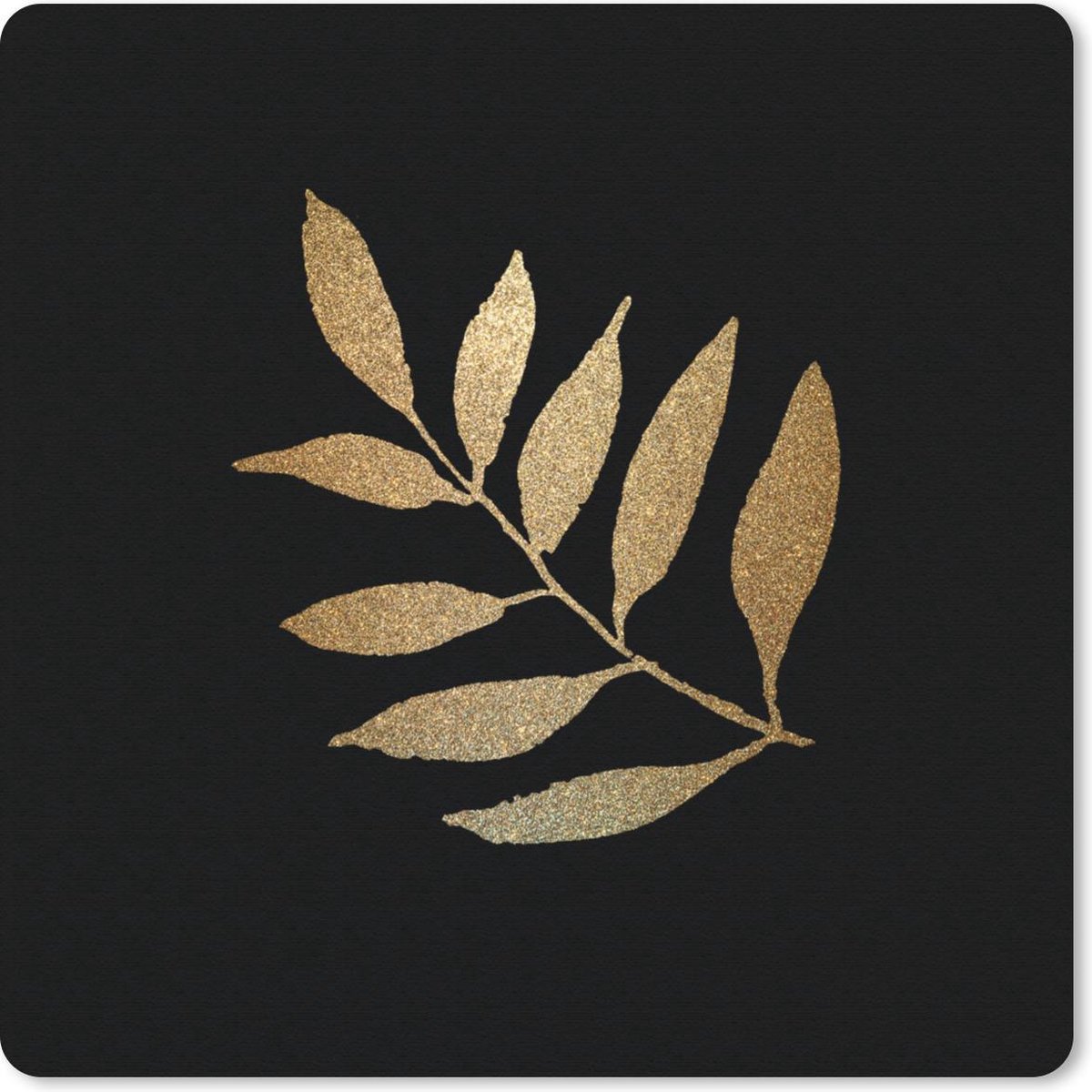 Muismat 30x30 cm - Mousepad Goud - Takken - Blad - Muismatten