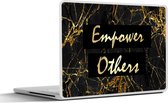 Laptop sticker - 12.3 inch - Quote - Power - Goud - Marmer - 30x22cm - Laptopstickers - Laptop skin - Cover