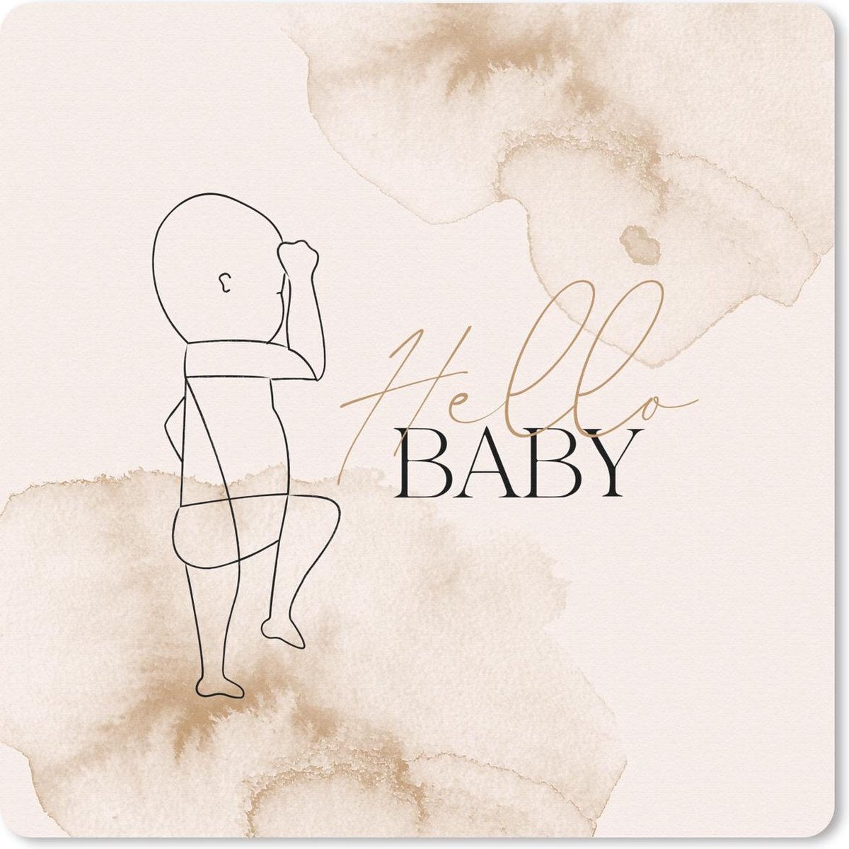 Muismat 20x20 cm - Mousepad Spreuken - Hello baby - Quotes - Baby - Muismatten