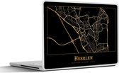 Laptop sticker - 11.6 inch - Kaart - Heerlen - Luxe - Goud - Zwart - 30x21cm - Laptopstickers - Laptop skin - Cover