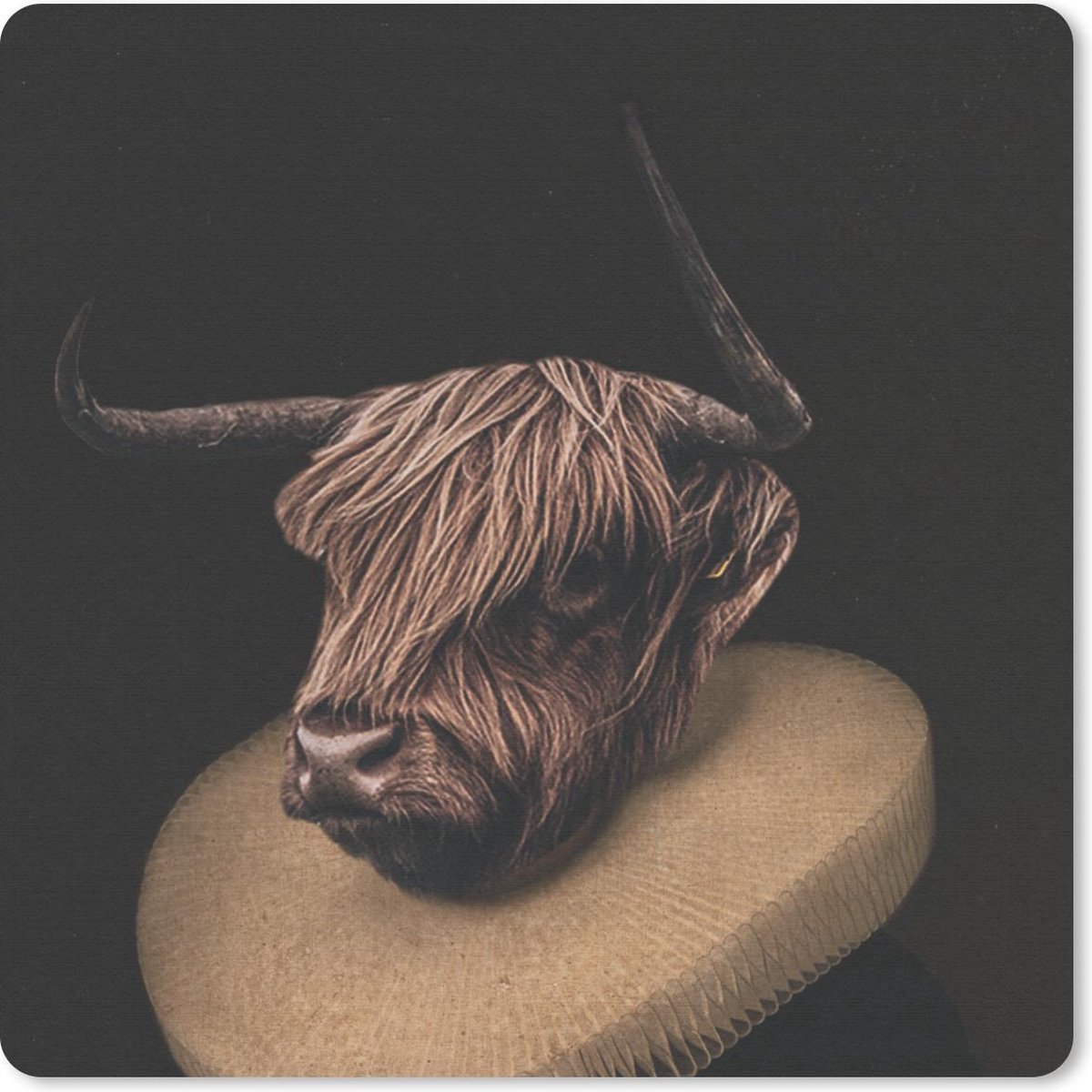 Muismat 20x20 cm - Mousepad Schotse hooglander - Kleding - Kunst - Muismatten
