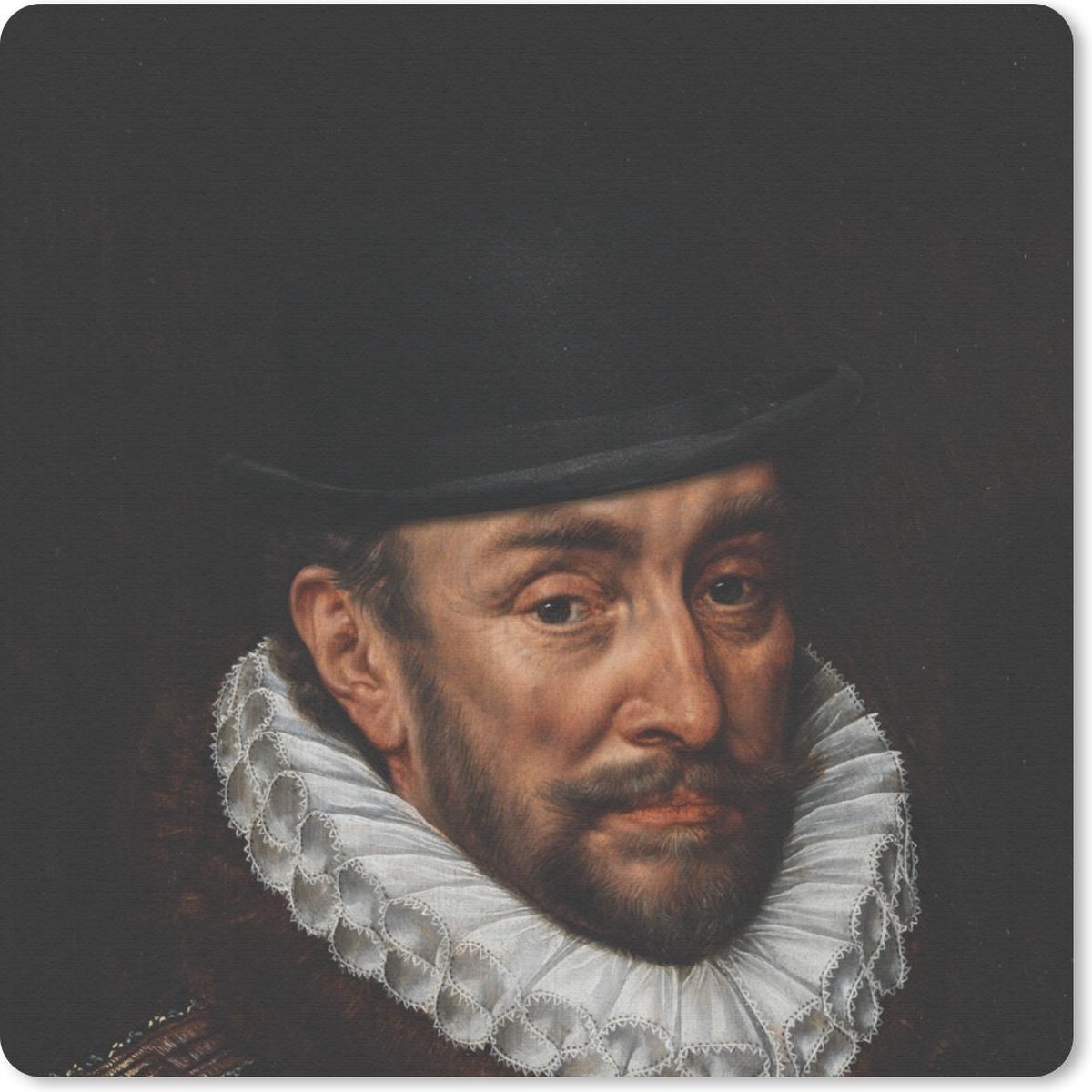 Muismat 30x30 cm - Mousepad Willem van Oranje - Kunst - Hoed - Muismatten