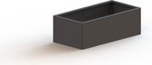 MySteel Gepoedercoat staal plantenbak Texas 600x1200 Inclusief Bodemplaat - Kleur: RAL9005 (zwart) - Hoogte: 800mm