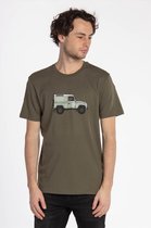 Brooklyn Olijfgroene 'Piston Club-Land Rover Defender' T-shirt | Auto | Grappig | Cadeau  - Maat L