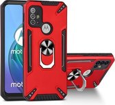 Voor Motorola Moto G10 / G20 / G30 PC + TPU-beschermhoes met 360 graden draaibare ringhouder (rood)