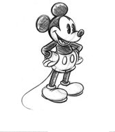 Disney Poster - Mickey Mouse Sketch - 80 X 60 Cm - Zwart