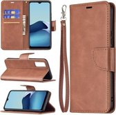 Voor vivo Y20 Retro Lamsleer Textuur Pure Kleur Horizontale Flip PU Lederen Case met Houder & Kaartsleuven & Portemonnee & Lanyard (Bruin)