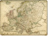 Muismat De wereld van toen in kaart - Groezelige wereldkaart van Europa muismat rubber - 40x30 cm - Muismat met foto