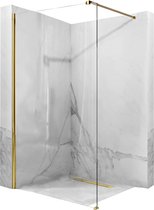 Aero Gold Douchewand met Profiel Glans Goud - 120 - 122 x 195 cm