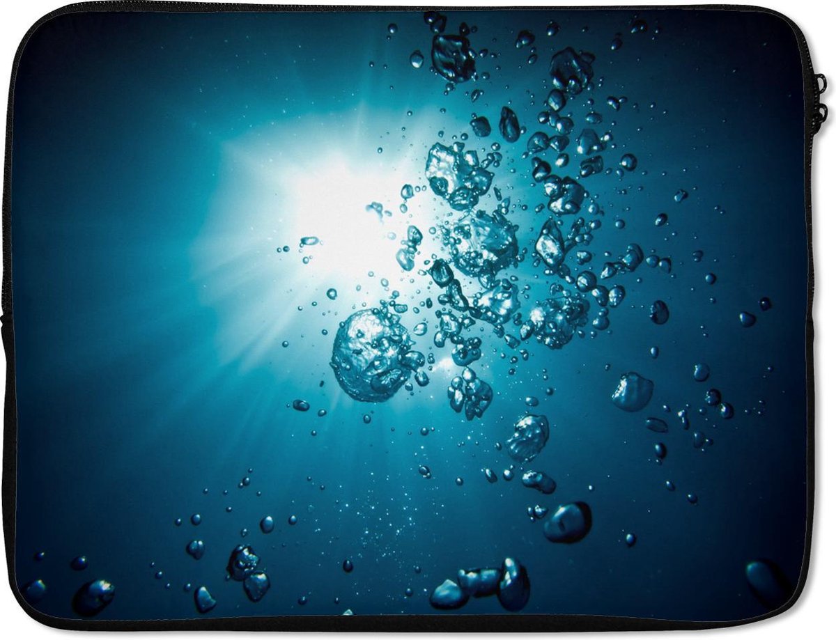 Laptophoes 17 inch - Water - Bellen - Zon - Laptop sleeve - Binnenmaat 41x28 cm - Zwarte achterkant