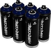 MTN Hardcore Nostromo Blue - blauwe spuitverf - 6 stuks - 400ml hoge druk en glossy afwerking