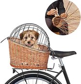 Fietsmand Hond - Zinaps Rieten Fahrrrrrradkorb Hand, Gewebt Lagerung Fahrrrad Korb Weide Fahrrrrradkorb Keline Haustier Katze Hund Käfig Träger Outdoor Männlich und Weiblich Auto Korb, Honey 