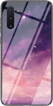 Voor Samsung Galaxy Note10 Sterrenhemel Geschilderd Gehard Glas TPU Schokbestendig Beschermhoes (Dream Sky)
