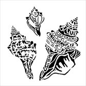 The Crafter's Workshop Stencil - 15,2x15,2cm - Conch Shells