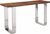 By Kohler Houten wandtafel zilver metalen poten 140x40x80 cm (111471)