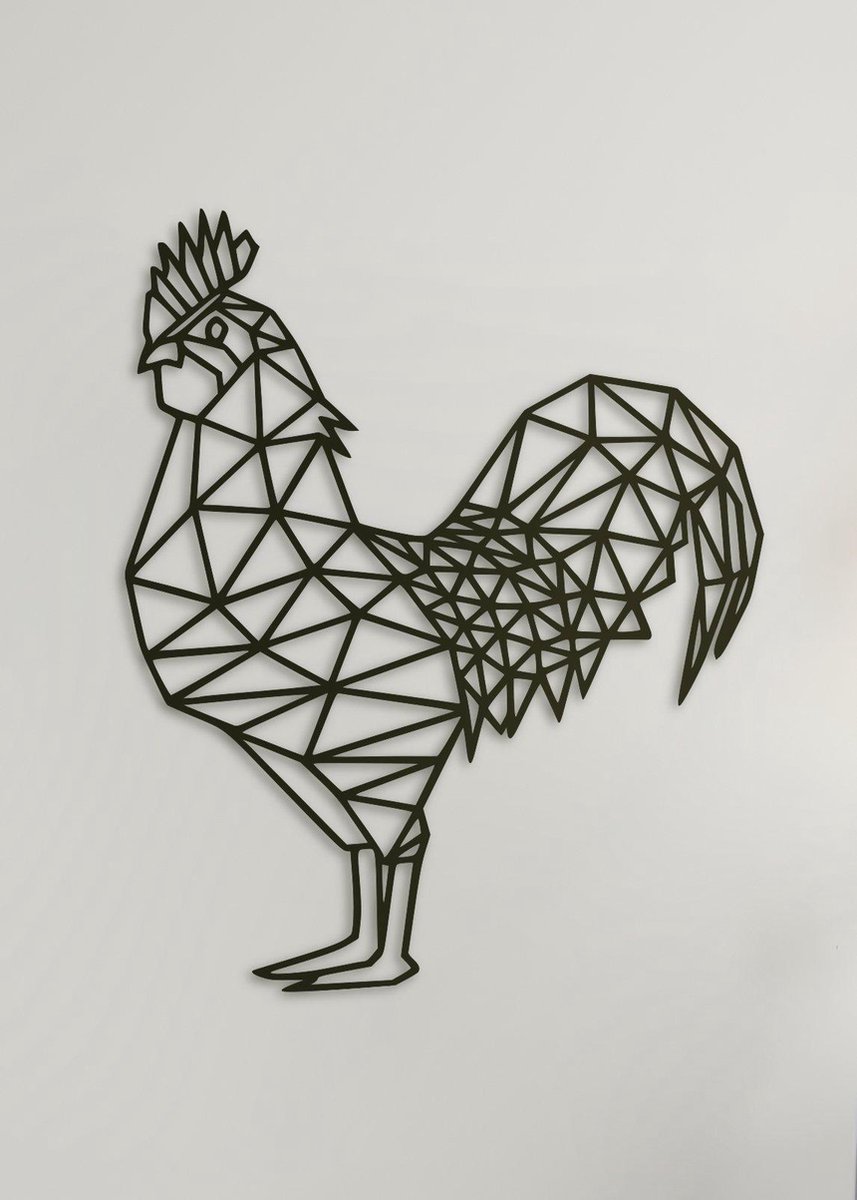 Wanddecoratie Polygon | Haan - XL (65x80cm)