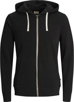 JACK & JONES slim fit sweatvest katoen - middeldik - zwart -  Maat: S