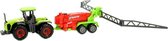 tractor met aanhanger Sprayer 15 cm groen/rood