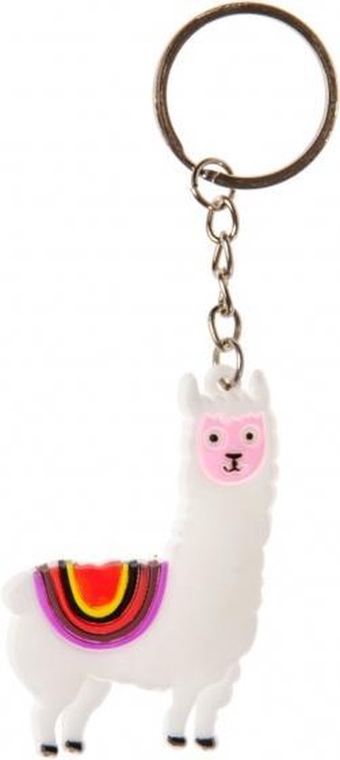 sleutelhanger alpaca 5,5 cm wit