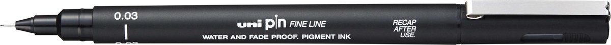 Fineliner - 0.03 - 0,03mm - Zwart - Uni Pin