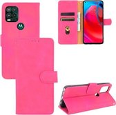 Voor Motorola Moto G Stylus 5G Effen Kleur Huid Voelen Magnetische Gesp Horizontale Flip Kalf Textuur PU Lederen Case met Houder & Kaartsleuven & Portemonnee (Rose Red)