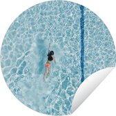 Tuincirkel Zwembad - Water - Blauw - 60x60 cm - Ronde Tuinposter - Buiten