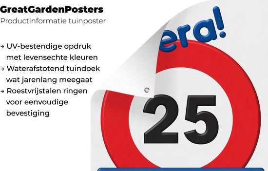 Décoration de Jardin Anniversaire - 25 Ans - Félicitations - 30x40 cm