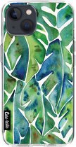 Casetastic Apple iPhone 13 Hoesje - Softcover Hoesje met Design - Green Philodendron Print