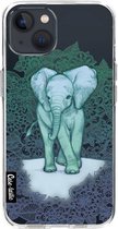 Casetastic Apple iPhone 13 Hoesje - Softcover Hoesje met Design - Emerald Elephant Print