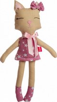 knuffelpop Kitten meisjes 36 cm katoen naturel/roze