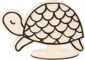 houten figuur om te decoreren schildpad 10 cm