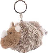 sleutelhanger Ellinor neushoorn 10 cm polyester bruin