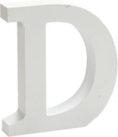 hobbyletter D junior 2 x 11 cm hout wit