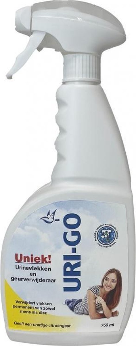 Uri-go urinegeur en -vlekverwijderaar - schoonmaakmiddel urineverlies - incontinentieproblemen - sprayfles 750ml (citroengeur) - Uri-Go