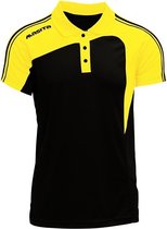 Masita | Polo Shirt Dames & Heren - Korte Mouw - Tennis Polo - Sportpolo - Mesh inzetten Optimale Vochtregulatie - Lichtgewicht - Forza Lijn - BLACK/YELLOW - XXXL