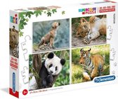 legpuzzel Wildlife 4 puzzels 20/60/100/180 stukjes