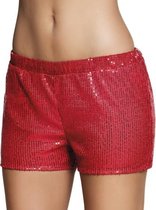 Hotpants Sequins rood maat M
