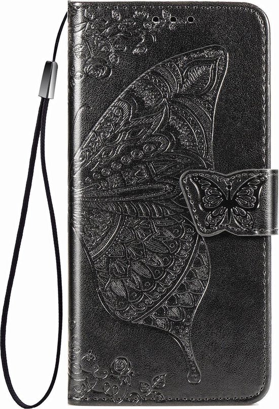 Samsung Galaxy S10 Book avec Motif - Motif Papillon - Cuir PU - Porte Carte - Samsung Galaxy S10 - Zwart