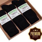Premium Quality Bamboe Sokken 80% - 3 paar - Kleur Zwart - Maat 43/46 - Damessokken - Herensokken