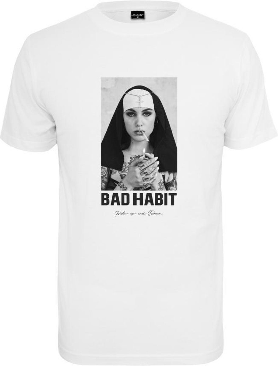 Urban Classics Heren Tshirt -S- Bad Habit Wit