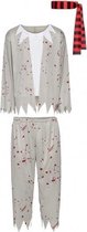 halloweenkostuum zombie heren zilvergrijs mt XL