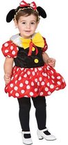 verkleedjurk Minnie Mouse rood/wit 2-delig mt 104/120