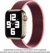 Roze Bruin / Paars achtige Nylon Horloge Band Geschikt voor Apple Watch 1, 2, 3, 4, 5, 6, 7, 8, SE & Nike+, 38mm & 40mm "Vrouwenbreedte" Series - Zacht Geweven Nylon - 38 mm en 40 mm - Pink - Purplish / Brownish