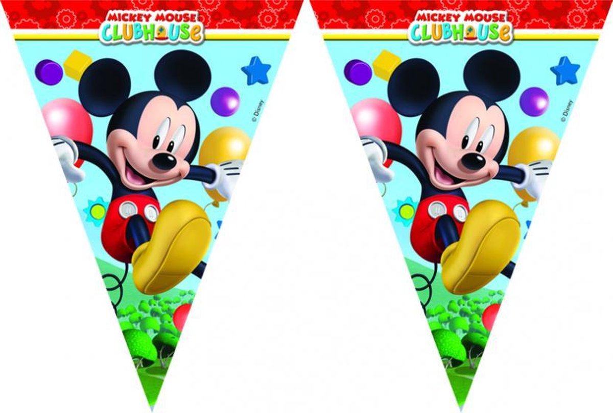 Afbeelding van product Merkloos / Sans marque  vlaggenlijn Playful Mickey junior 2 m lichtblauw/rood