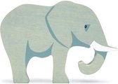 safaridier Olifant junior 14 x 9,8 cm hout grijs
