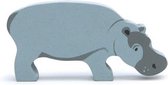 safaridier Nijlpaard junior 9,5 cm hout blauw