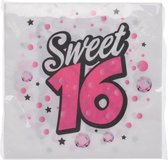 servetten Sweet 16 33 x 33 cm papier roze 16 stuks