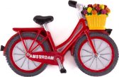 magneet Fiets Amsterdam 6 x 6 cm polysteen rood