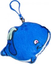 sleutelhanger walvis junior 6 cm pluche donkerblauw