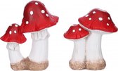 decoratiepaddenstoel 16 cm rood/wit 2-delig